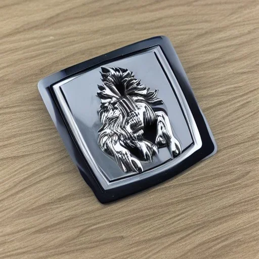 peugeot metal lion logo square badge