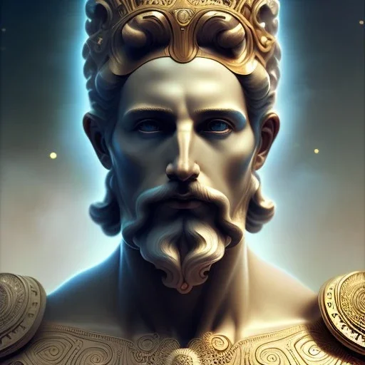 portrait of the god jupiter, greek mythology, intricate, headshot, highly detailed, digital painting, artstation, concept art, sharp focus, cinematic lighting, illustration, art by artgerm and greg rutkowski, alphonse mucha, cgsociety