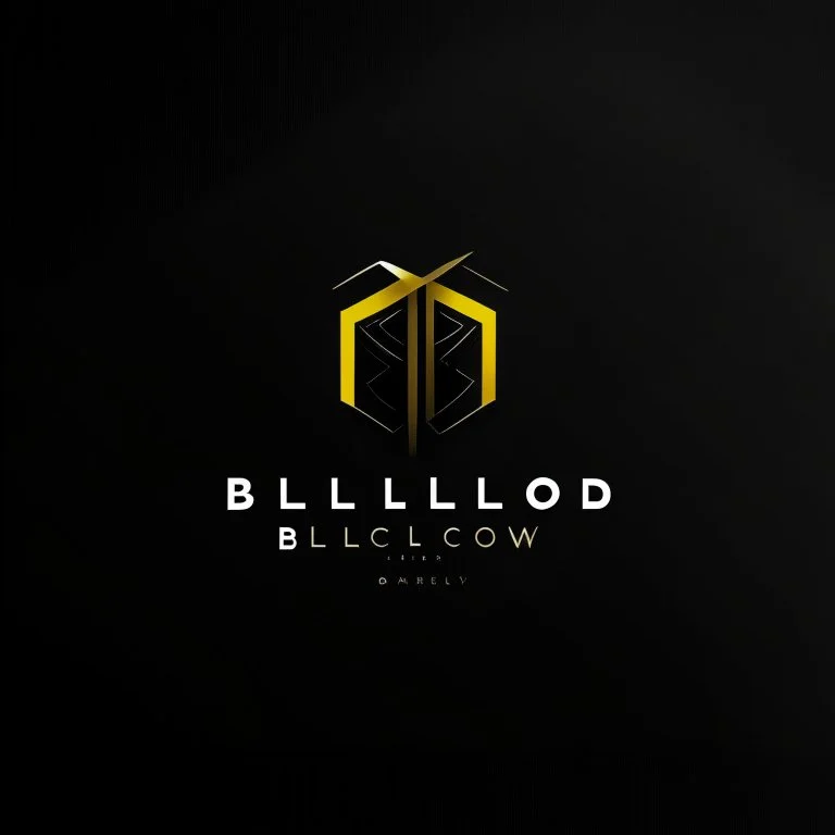 minimalist logo. one logo. perfect text. tech company. write name: black gold. colors: black and yellow. write the name bellow the logo: BLACK GOLD. plain white background