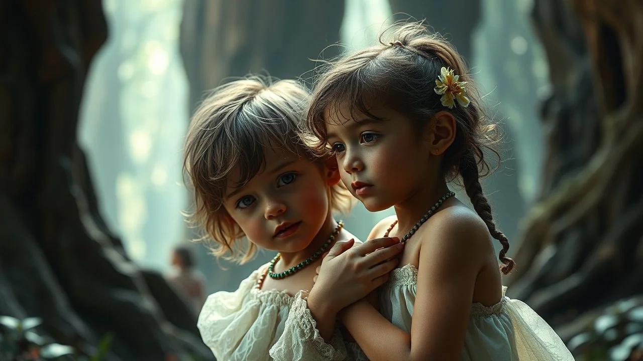 Beautiful "Brave New World", (Aldous Huxley), children, devotion, exquisite composition, beauty, magic, fantasy, close foreground detail, beautiful intricate insanely detailed octane render, 16k artistic photography, photorealistic concept art, soft natural volumetric cinematic perfect light, chiaroscuro, award-winning photograph, masterpiece