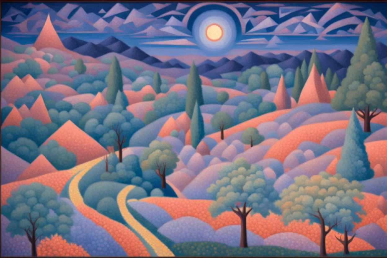 a noctilucent landscape by artist "Gino Severini",by artist "Betye Saar"