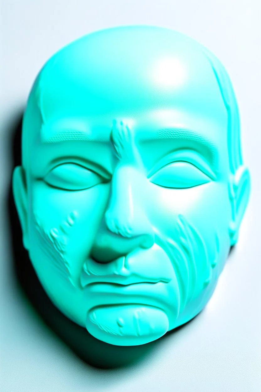 White rubber kid face with rubber effect in all face with cyan sponge rubber effect