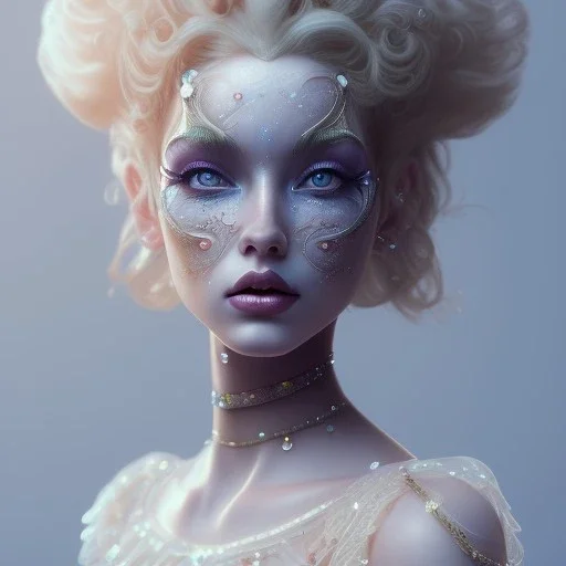 Ultra detailed very beautiful clown girl,beautiful real skin, symmetrical, ultra detailed curl hair, soft lighting, ultra detailed face, concept art, digital painting, looking into camera, octane render, art by artstation