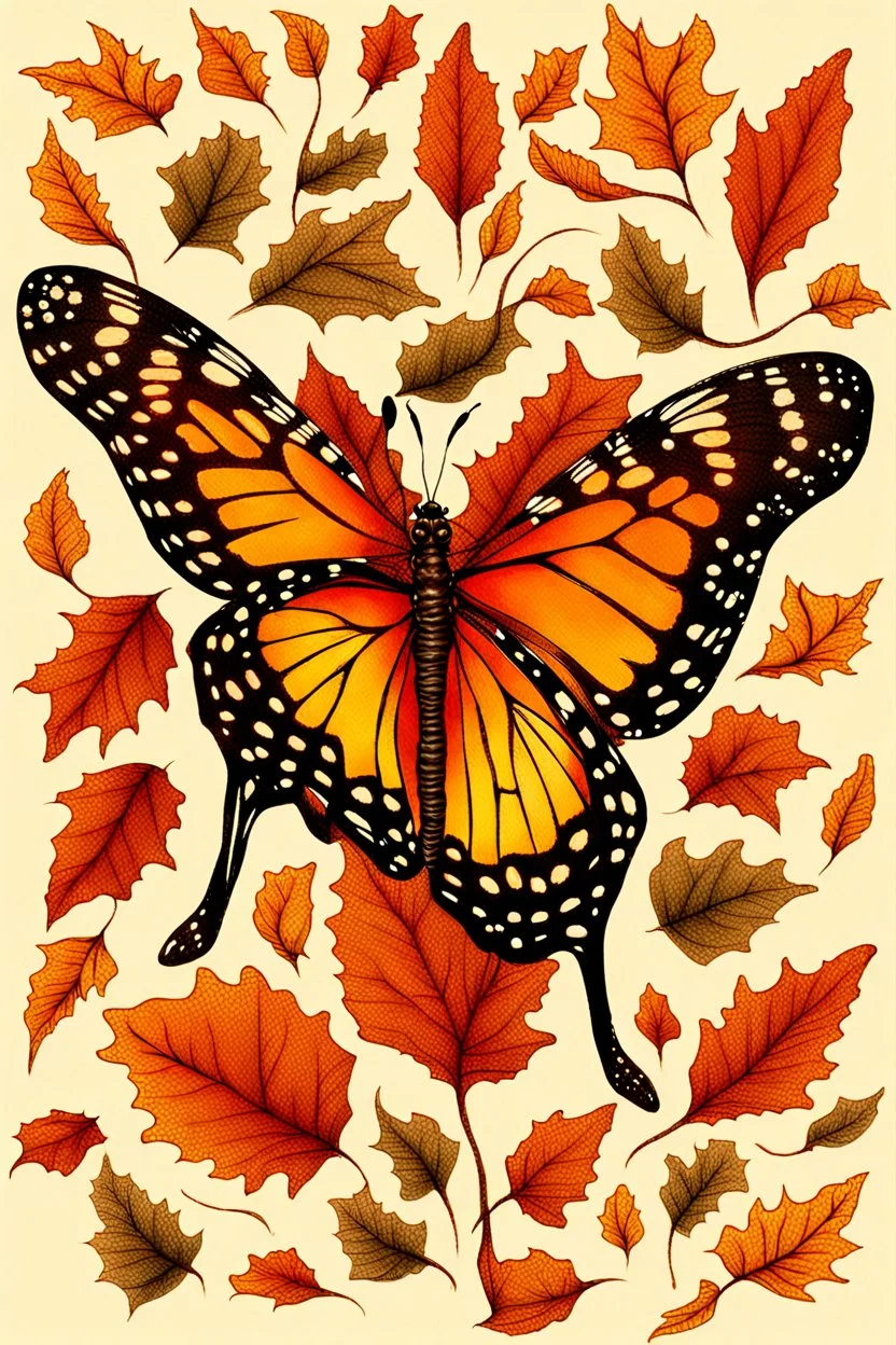 the stormy autumn of change, a butterfly of transformation