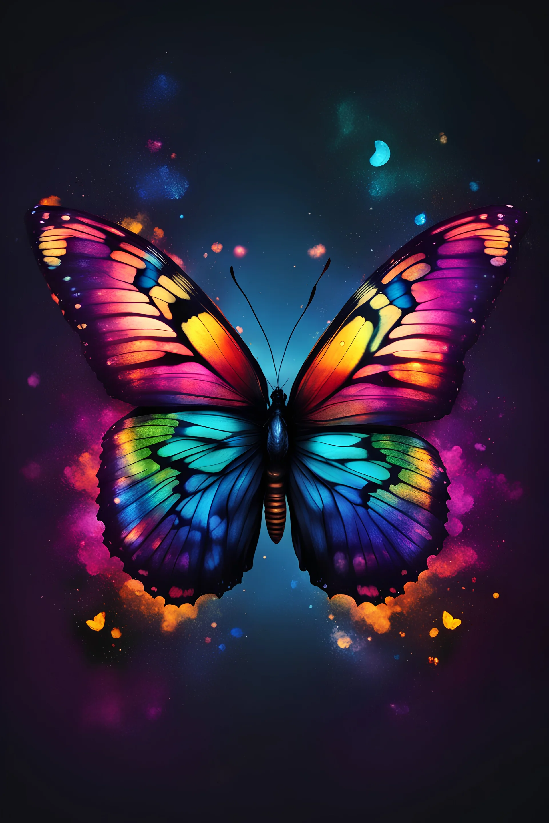 Visual representation of butterfly colourful darkness high definition deep