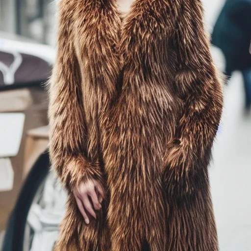 women in fur coat