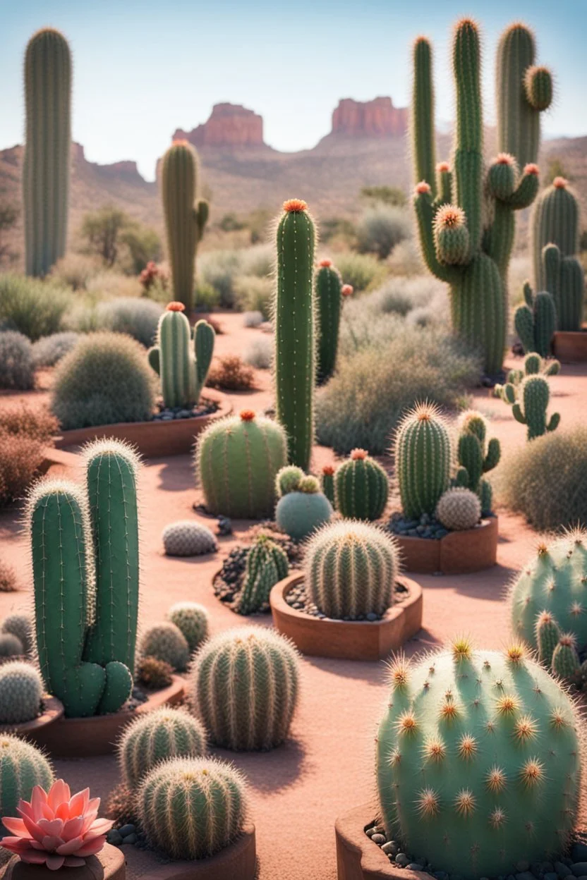 A charming cactus garden