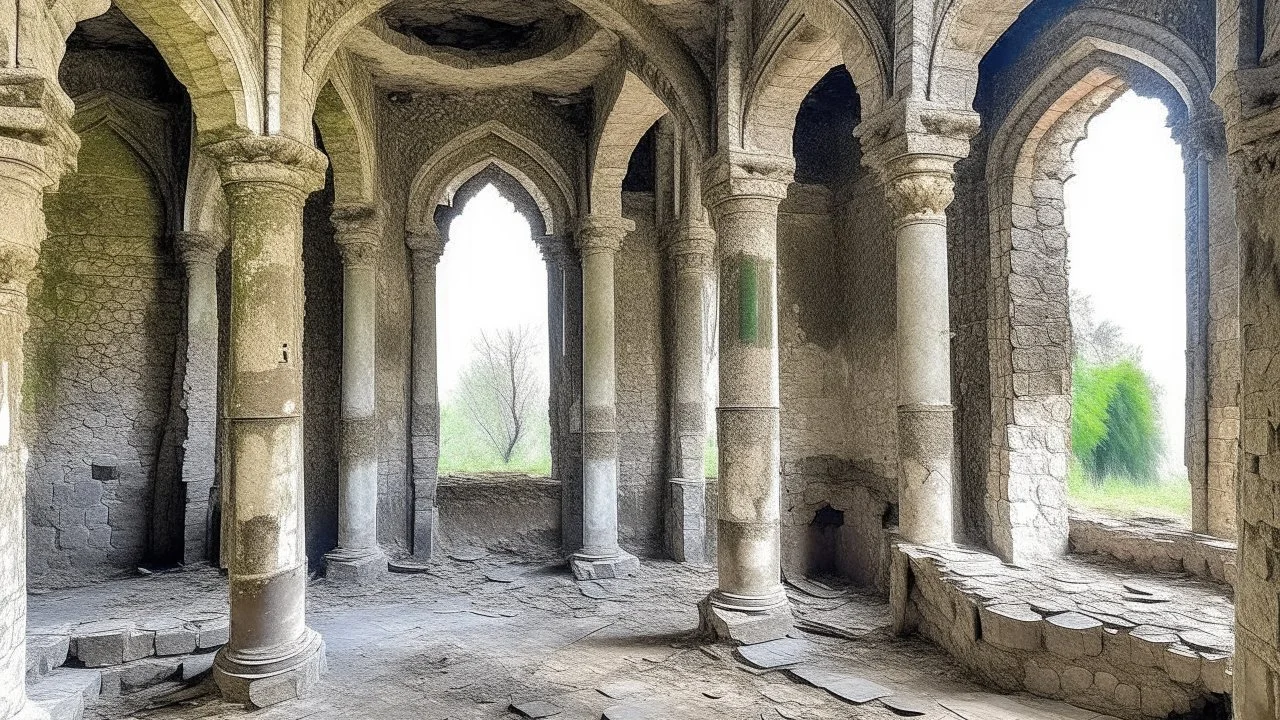 It's walls and floors are carved polished crystal. Subdued pastels and soft hues are used throughout, and it resembles a tower. The architecture is curved, round or flowing. The ruin is home to 4 major figures or groups, at least two of which are hostile to each other. It was most likely once used as a cultural site.