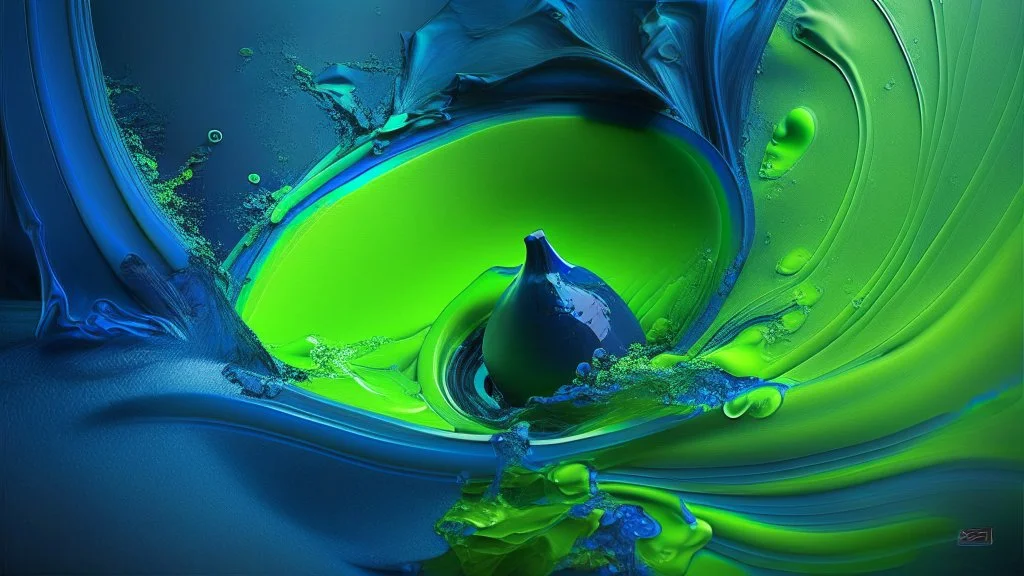 Dreaming in Digital, color: lime green to dark blue,