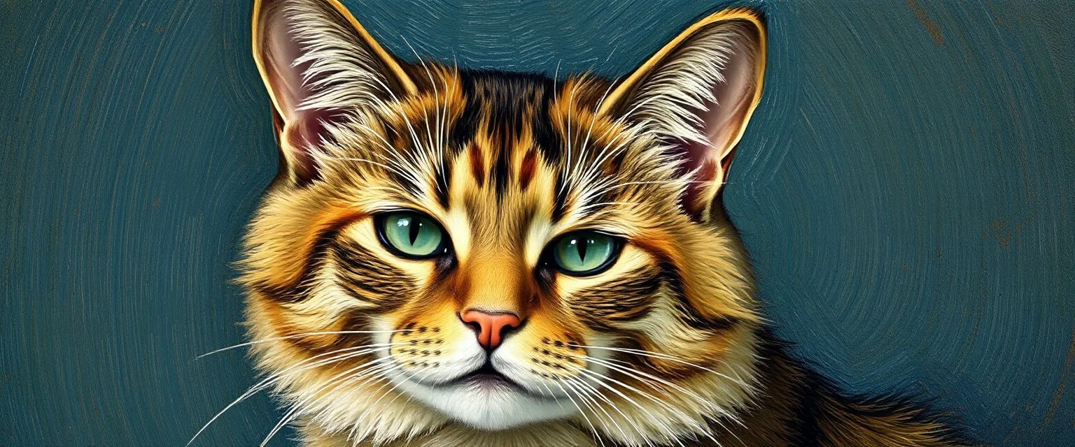 Portrait of a cat by Van Gogh