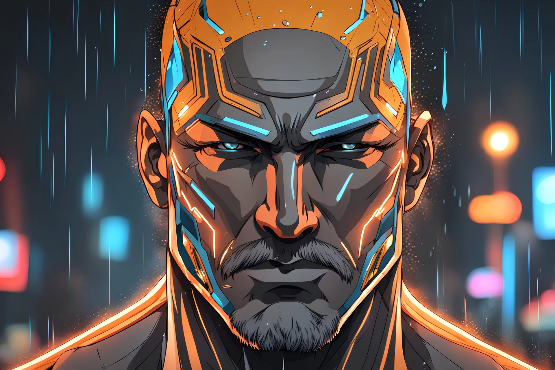 boyka Body parts mechanism in 8k 2D anime realistic drawing style, neon, close picture, rain, highly detailed, high details, detailed portrait, masterpiece,ultra detailed, ultra quality