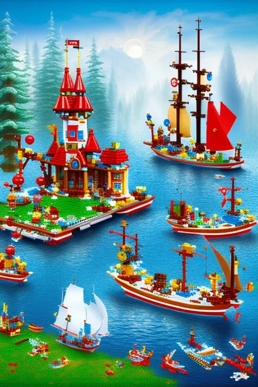 kids lake lego world