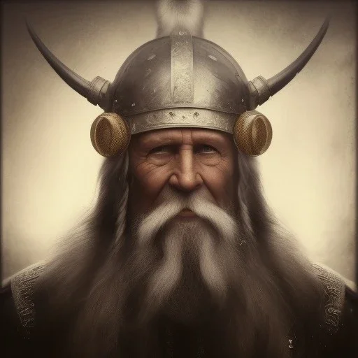 an old wise viking on a horse, scary, steam punk, realistic, made in octane, cinematic, ultra-realistic, extremely detailed octane rendering, 8K, VRAY Super Real ar 2:3, dof photorealistic futuristic 50mm lens hard lighting dark gray tintype photograph, realistic lighting, sepia color