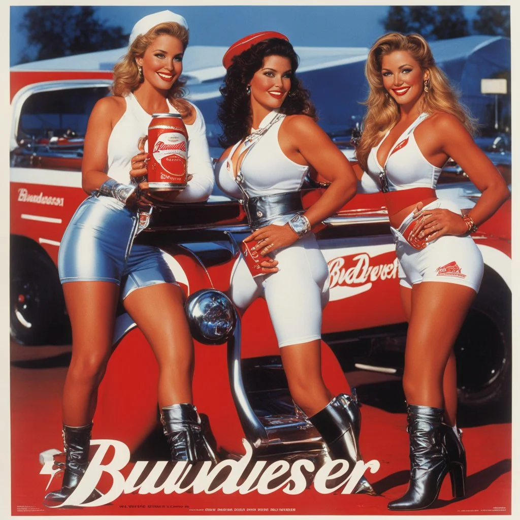(photo of a poster Ad in the 90ties) Budweiser Beer Babes