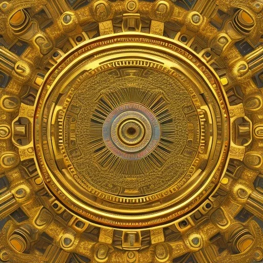 A 4K photo of A long ornate gold mirror. The mirror is fractured and broken into 100 symmetrical pieces