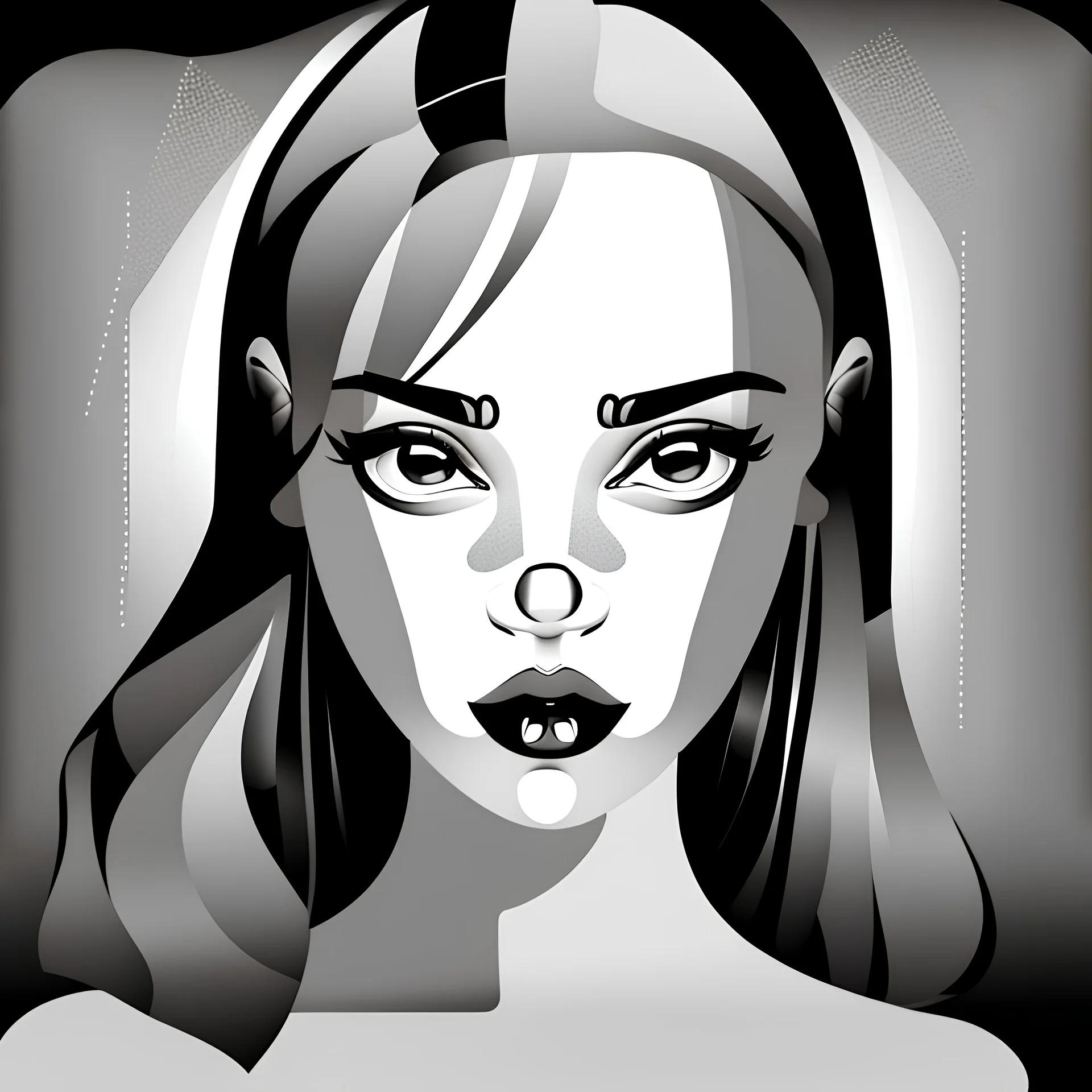 B&w, vector drawing, girl,erotic,