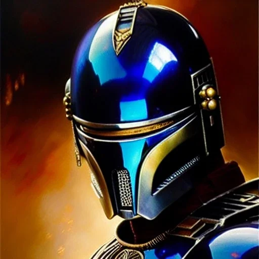 Jango Fett helmet, ancient metal helmet ,painting by gaston bussiere, greg rutkowski, yoji shinkawa, yoshitaka amano, tsutomu nihei, donato giancola, tim hildebrandt, cinematic composition, extreme detail,fit full head inside picture, soft and smooth colors