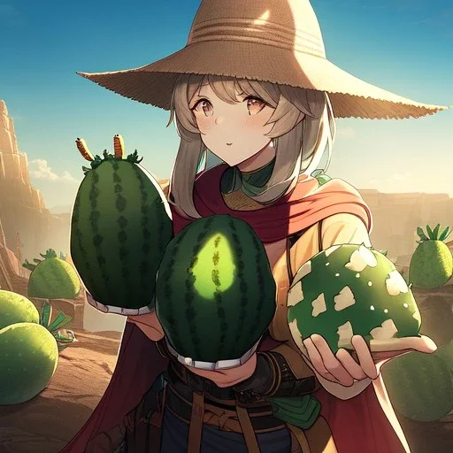 anime real life like cactus in the desert in arizona, grand canyon,anime