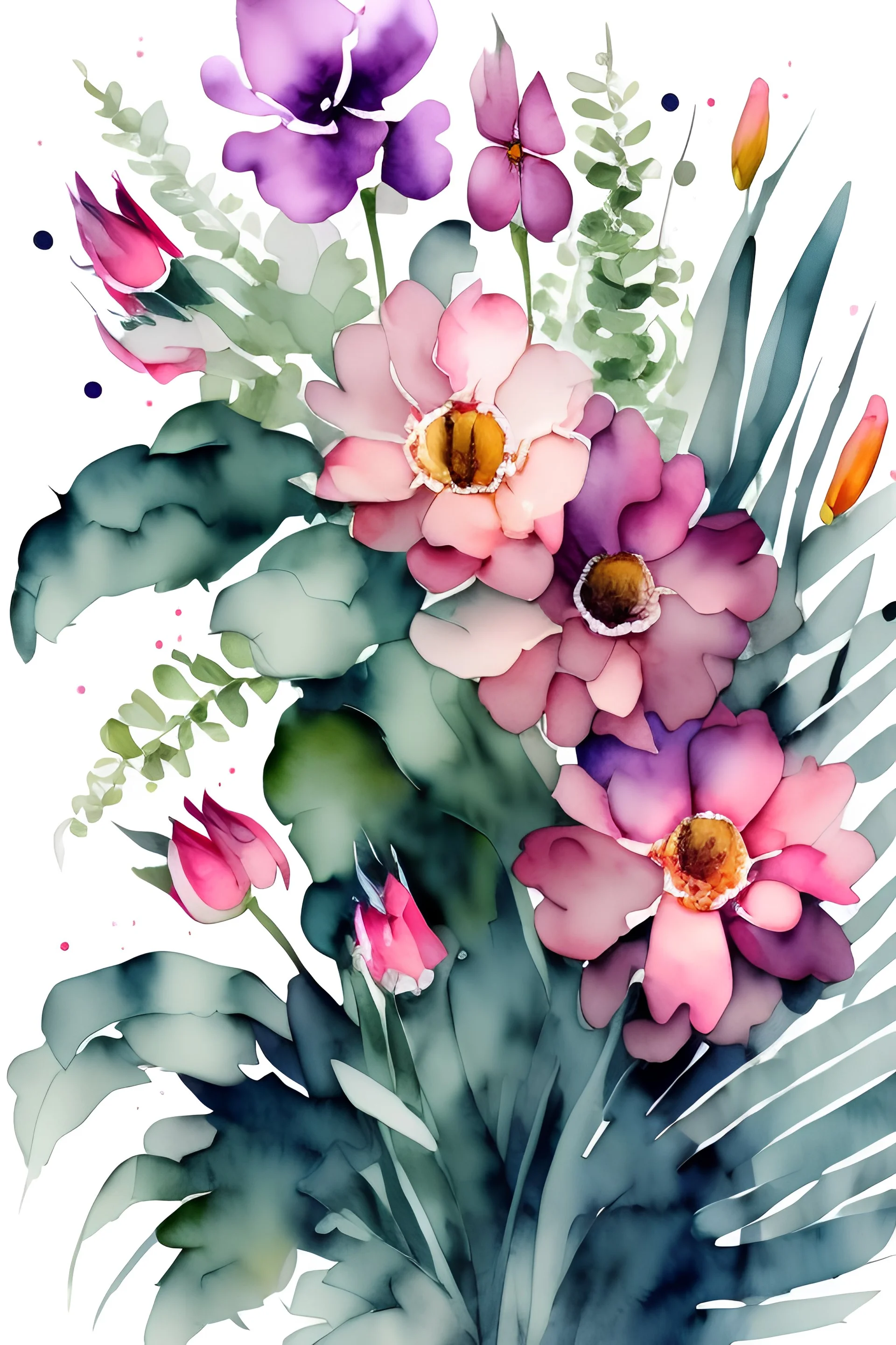 background flowers in watercolor form