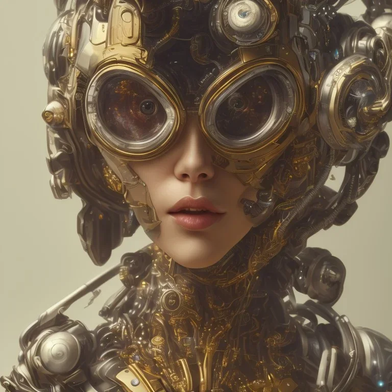 a wonderfull japanese, big boobs, ultradetailed fine art photo of a cybernetic futuristic cyborg portrait, 5 0 mm lens, golden ratio composition, detailed face, studio photography, very detailed,masterpiece, artstation, 8 k, highly coherent