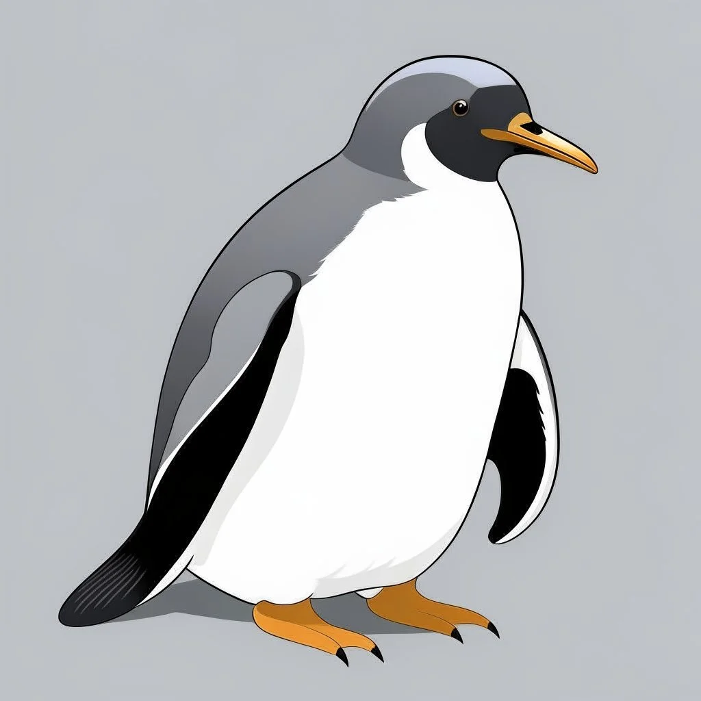 Big penguin 64x 64 pixels grey background