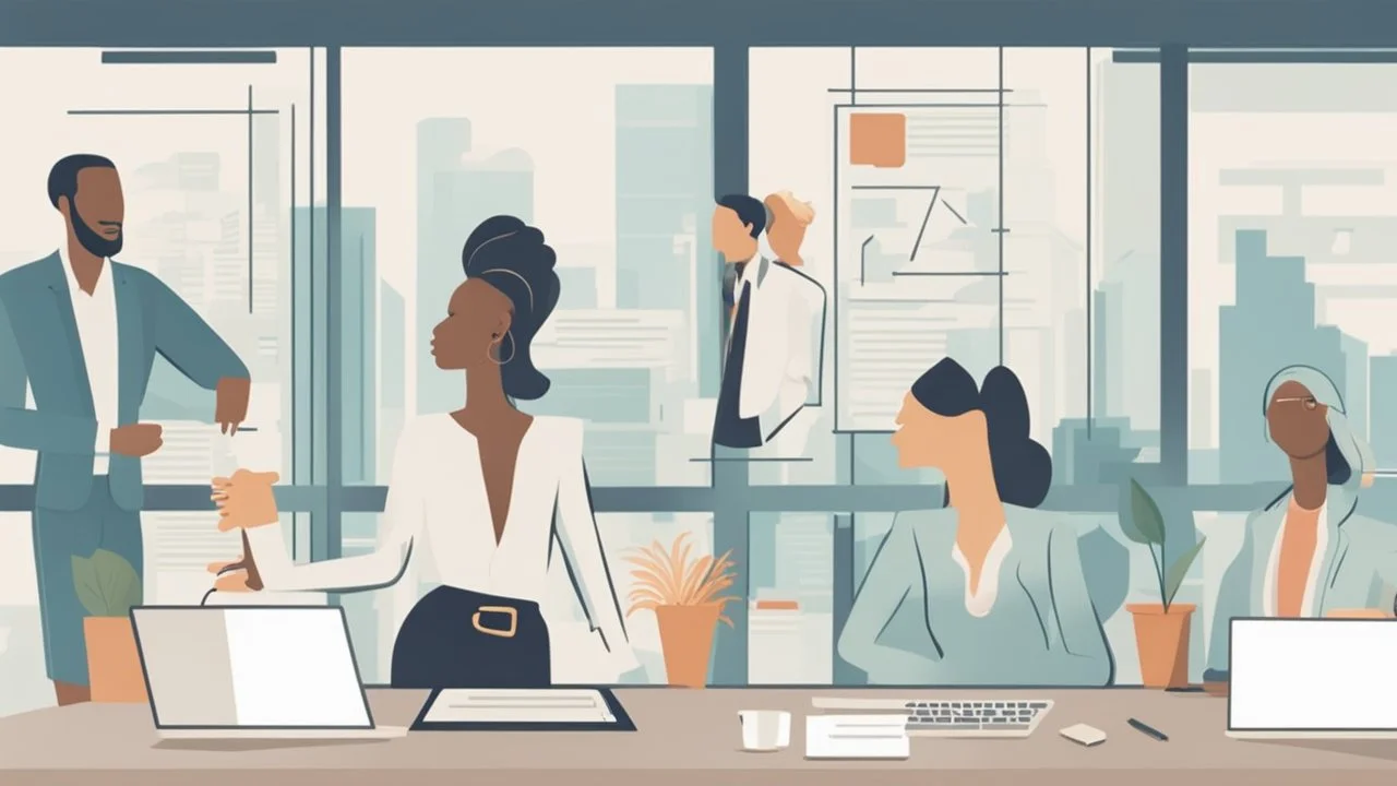 An impactful image reflecting the importance of successful recruitment strategies in the business world and how these strategies can make employee teams more diverse and productive, contributing to success in today's competitive job market.