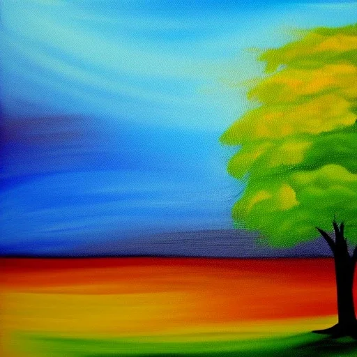 landscape tree painting abstract