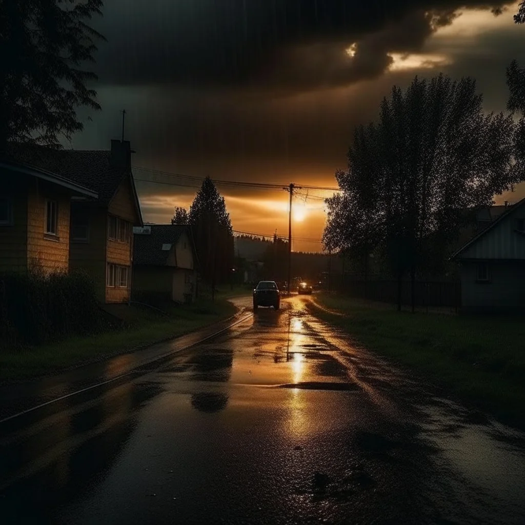 leaving home photo quality dark rainy sunset mood