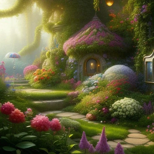 pixar style, volumetric summer garden environment and background, realistic painting of parfüm bottle, looking excited, volumetric lighting, dramatic lighting, detailed digital painting, extreme dense and fine fur, anime, ornate, colour-washed colors, elegant, small minutiae, tiny features, particulars, centered, smooth, sharp focus, renderman gofur render, 8k, uhd, detailed eyes, realistic shaded volumetric lighting, sunlight caustics, backlight, centered camera view