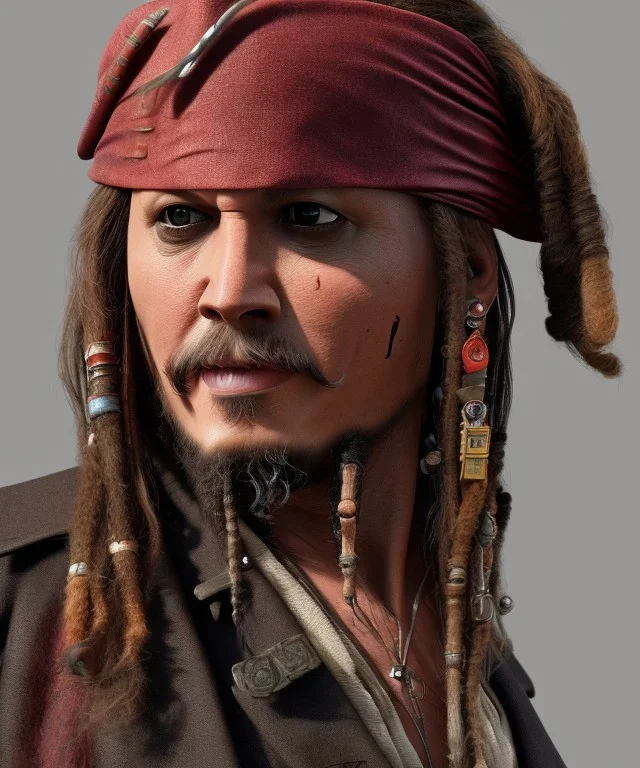 captain jack sparrow, extreme details, real, drinking , enjoying, sober, digital art, extreme colors --ar3:2--v4--q2