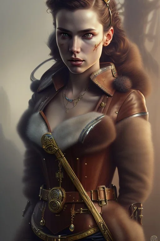 man, warrior steampunk, leather corset, daylight, higly-detailed, soft light atmosphere，8k, artgerm, derek zabrocki, greg rutkowski, hdr，light effect，