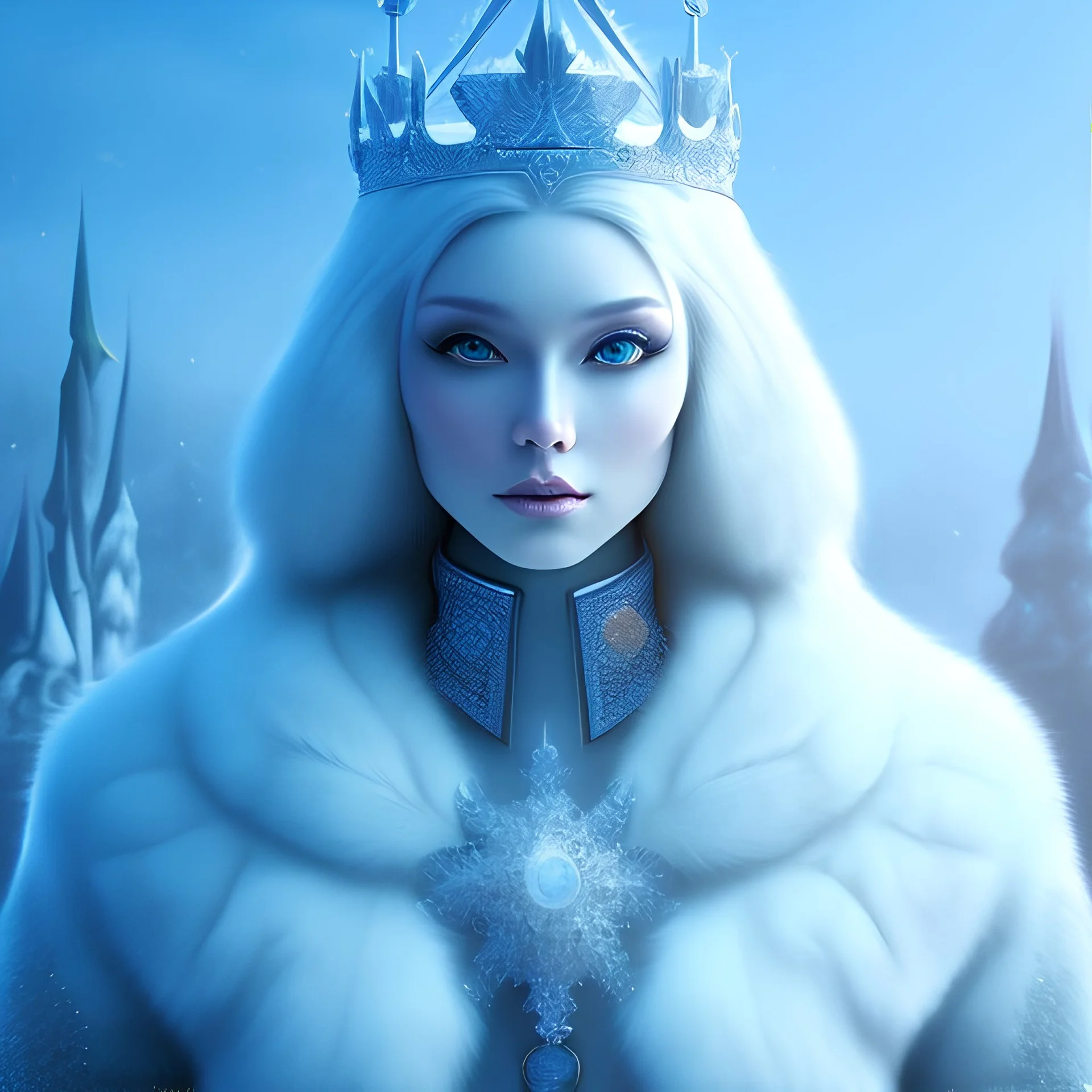 ice kingdom digital painting,a crystal - clear ice, majestic, ice fractal, Fantasy, Illustration,Character Design, magician