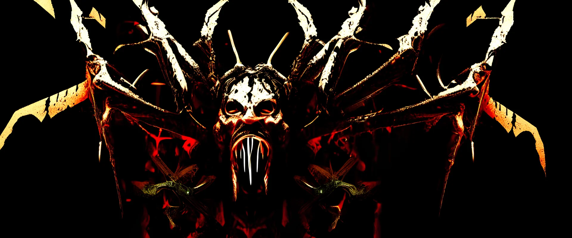 {Greedy} {Greediest} {Gluttony} {Beelzebub lord of flies}{Carrion} {“chaos and salvation!!} - {“Diabolos, Sealed God of Madness!!} -{realism} - {photographic} - [LOGO] chaotic being, detailed, unique, and immersive style!! imaginative idealization {“Devourer of worlds!!} : :-1