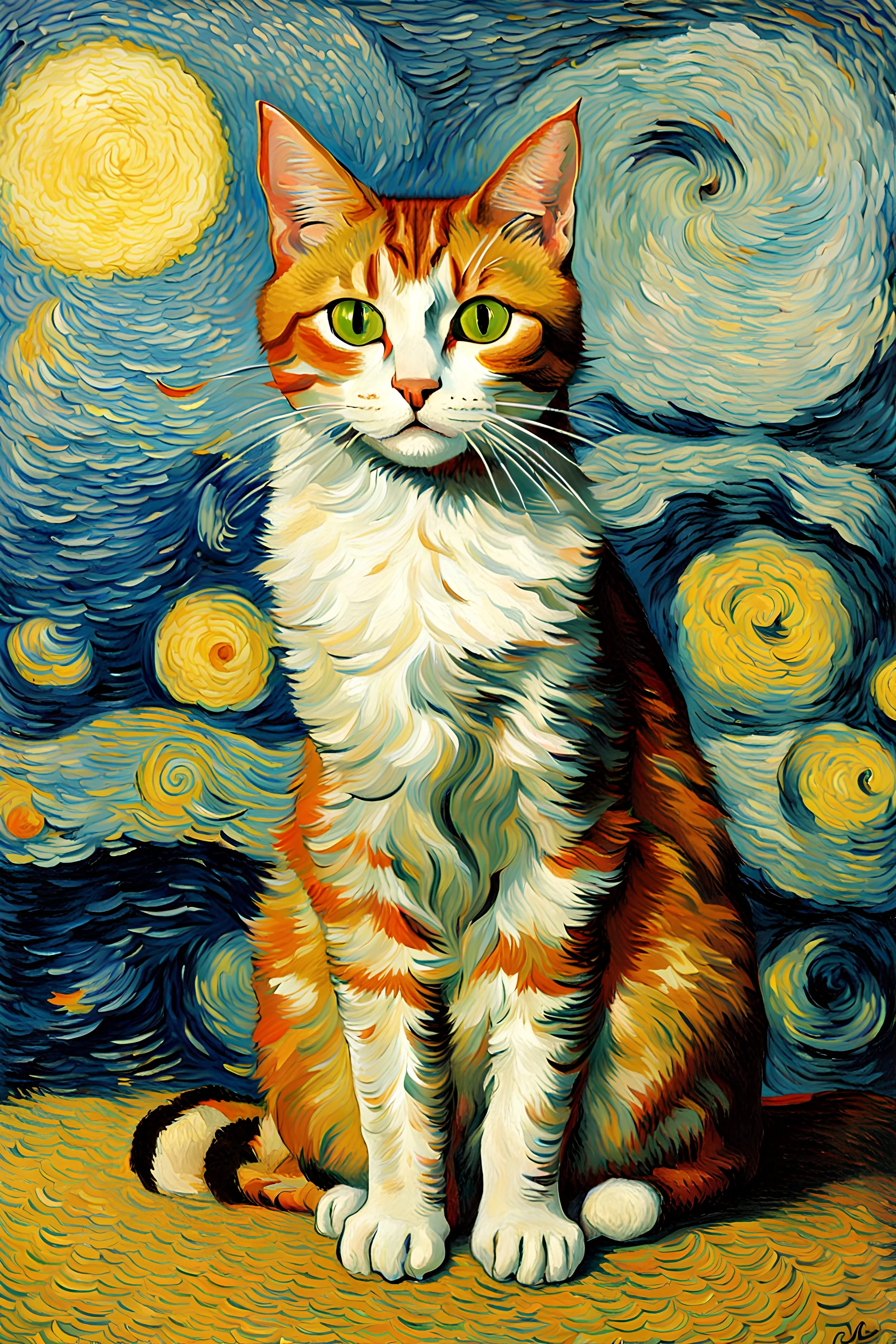 Portrait of a cat by Van Gogh