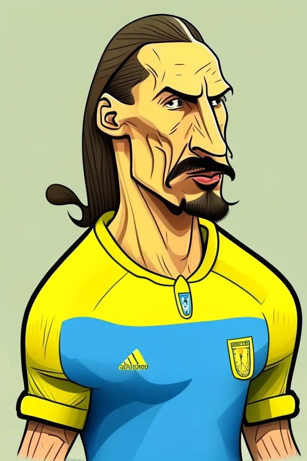 Zlatan Ibrahimovic Swedish football player ,cartoon 2d