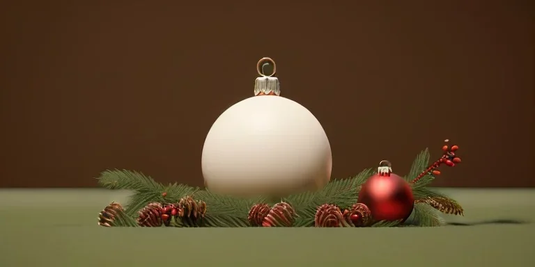 Christmas composition, geometry decoration on cream color background. 3d rendering