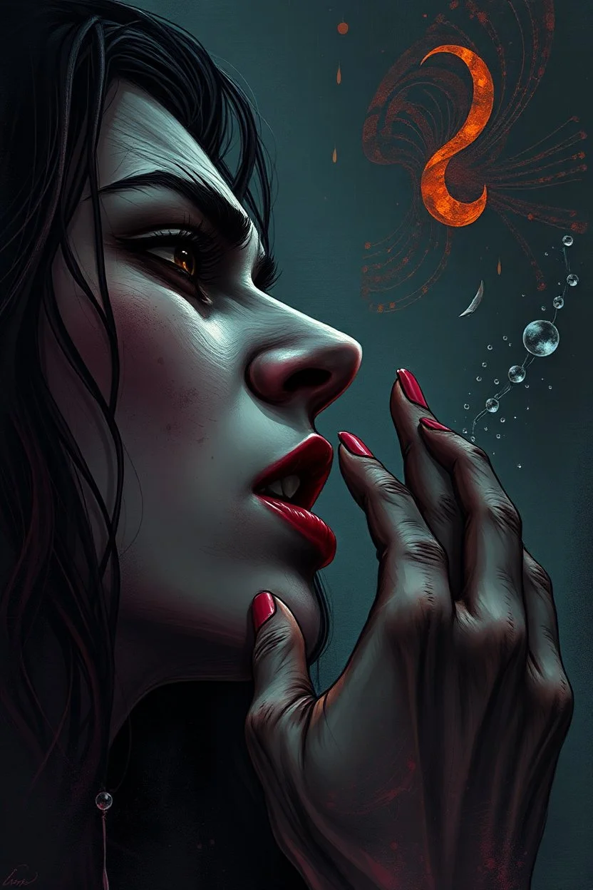 midle close human woman cry and howling, pain, thriller, alone, dark colors, sharp focus, surreal shapes, faded colors, dark mood, surreal, dramatic atmosphere. intricate, stunning textures , illustration by Juan Brufal, by Esté MacLeoad, Cyril Rolando, Hayoa Miyazaki