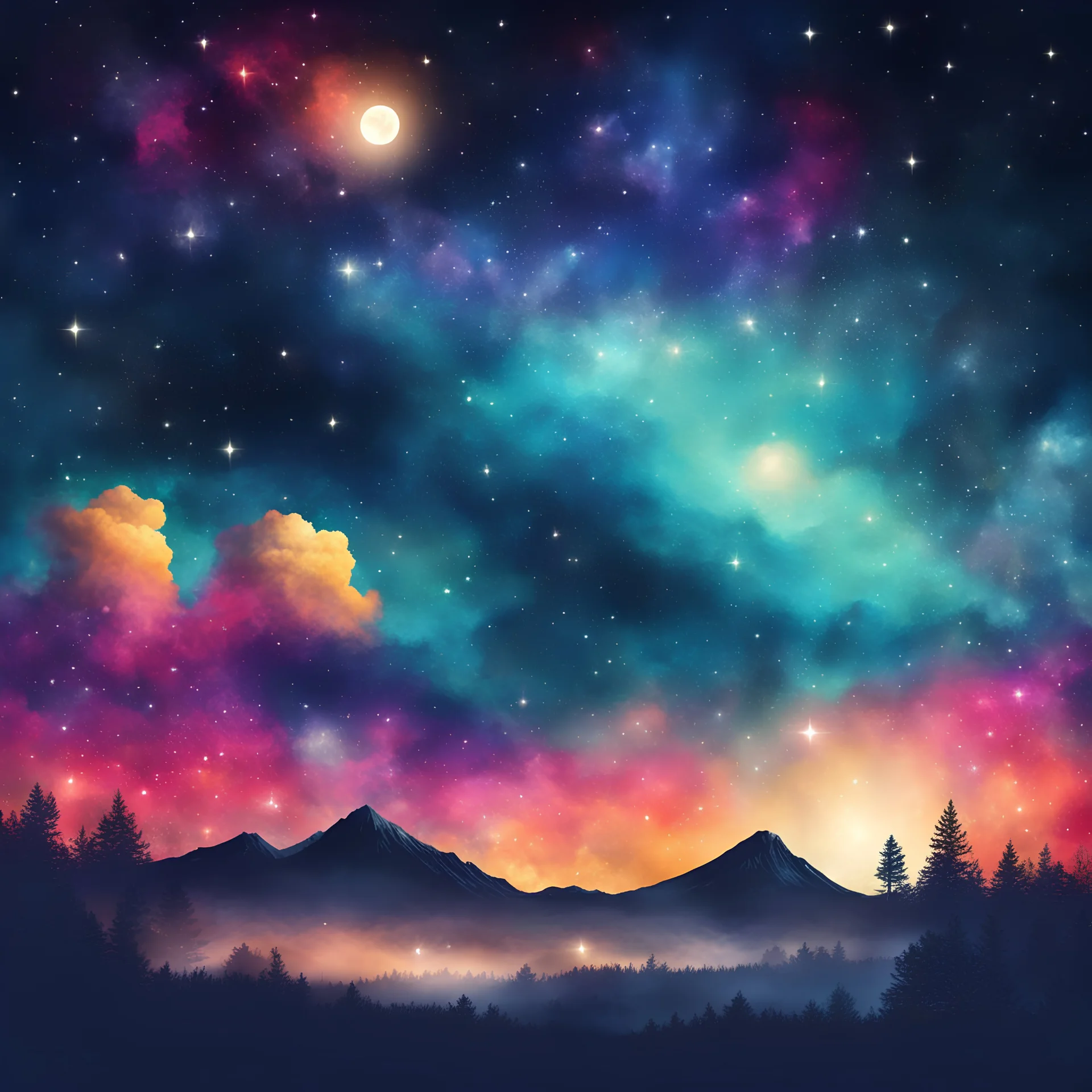 Night Sky digital print commercial use vibrant