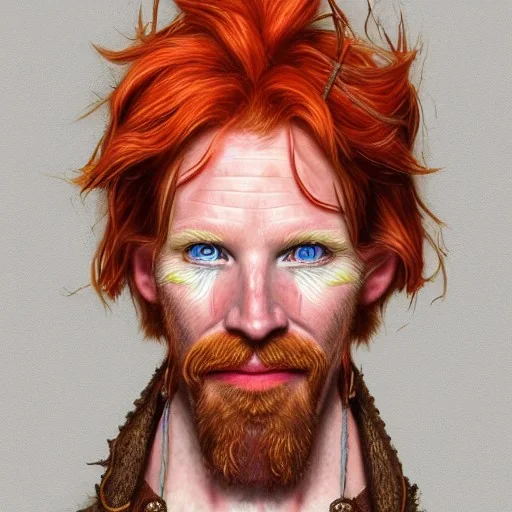 Portrait of Courtney Gains as a ruggedly handsome but joyful roguish pirate, charismatic, attractive male, masculine, perfect, precisely detailed, lightly freckled face, meticulously detailed multi-hued ginger carrot colored cherry fire red hair; Malachai of the corn; fantasy, intricate, elegant, highly detailed, digital painting, artstation, concept art, matte, Renaissance illustration, art by artgerm and greg rutkowski and alphonse mucha