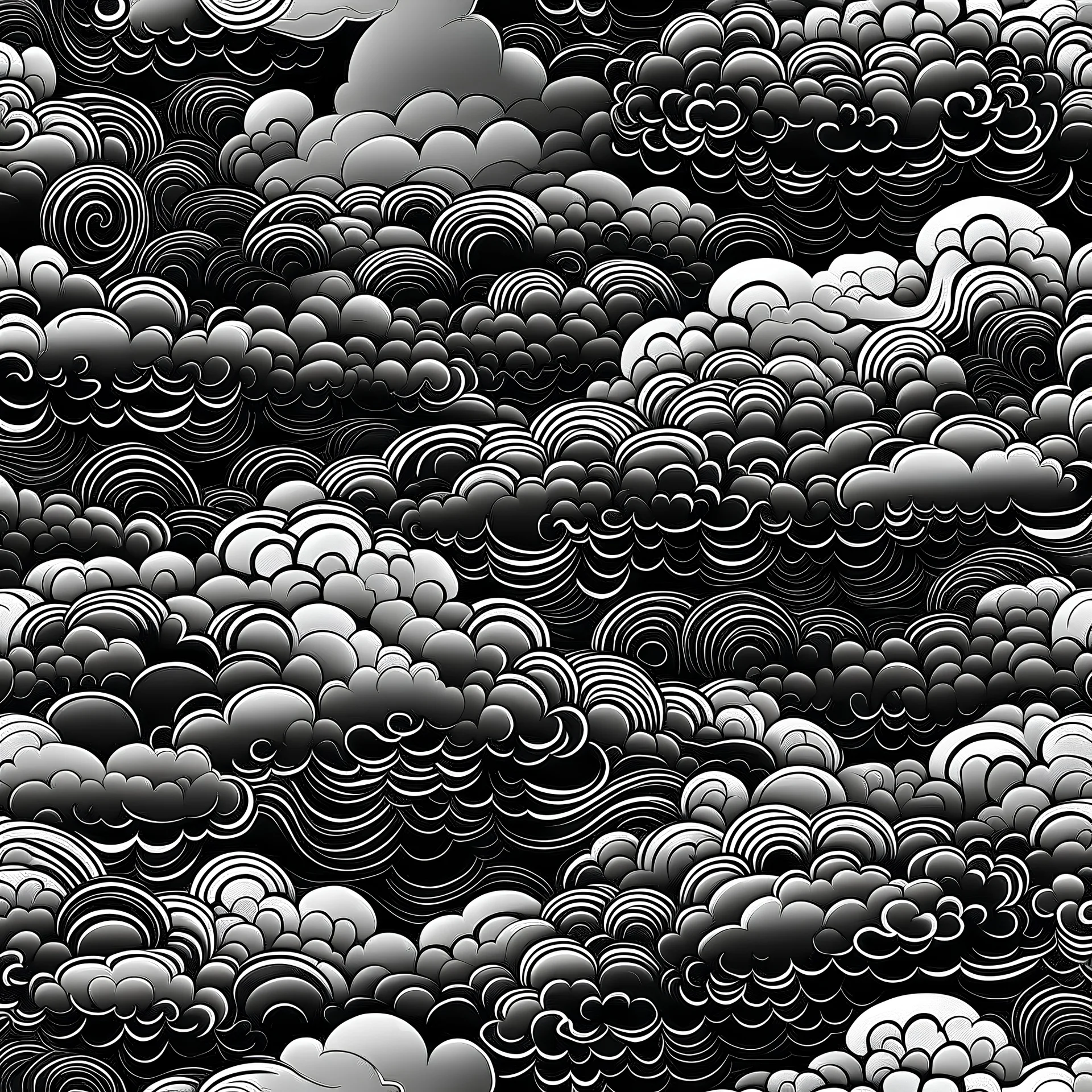 chinese clouds texture black and white