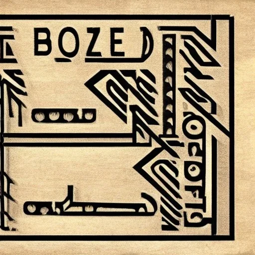 the word "boohzee T" written in artdeco style