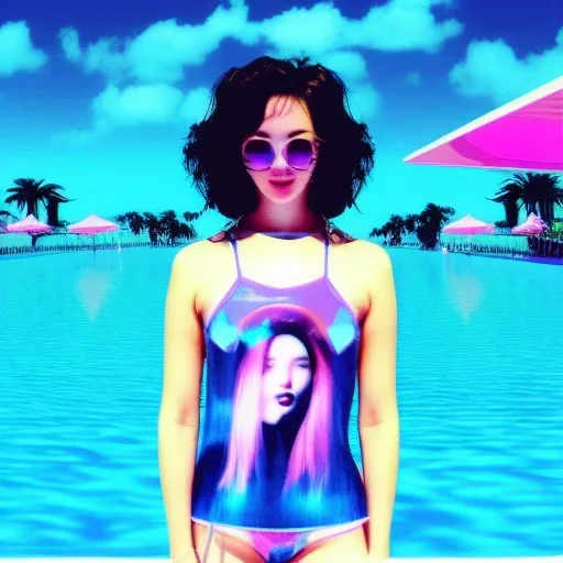 Vaporwave pool girl