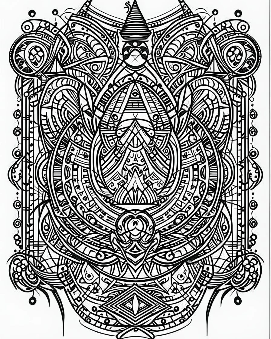 symetrical ace card tattoo, coloring book page, clean line art, adults drawing book, Black and white only, crisp black lines, sharp lines, coloring page for adults, black and white picture, lots of details, tattoo style,tattoo ideas, full body, without shadows and colors