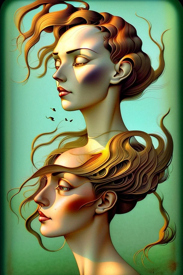 Streamline moderne woman windblown hair trees leaves carel weight Oxana dobrovolska catrin welz-stein andrea kowch andrea kurti art deco