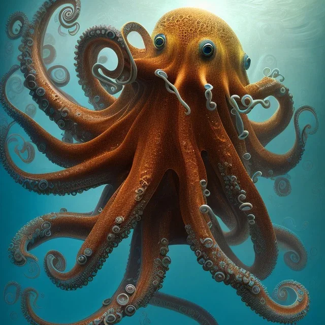 stunning, photoillustrative massive octopus in an underwater cerulean ocean, artwork, Flickr, 8 k, detailed matte, ultrafine detail, high-quality, in the style of George Grie, Anne Dittman, Anne Stokes, Lisa Parker, Selina French, alphonse mucha