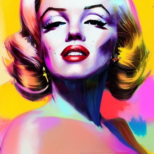 Photo of Marilyn Monroe, beautiful face, multi-hued red hair; in the style of martine johanna, draped in flowing fabric, ignore nsfw, colorful energetic brush strokes, realistic, sharp focus, 8k high definition, insanely detailed, intricate, elegant, art by martine johanna and artgerm