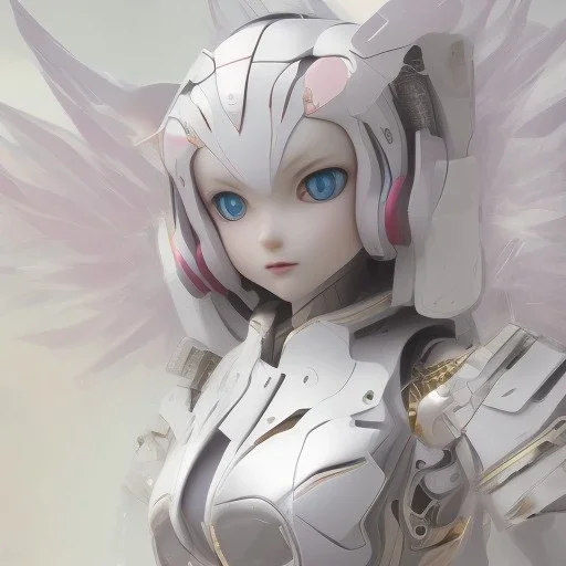 beautiful smooth realistic Japanese cat girl robot, full grows, extremely sharp detail, finely tuned detail, ultra high definition, 8 k, unreal engine 5, ultra sharp focus, accurate wings, in flying mode