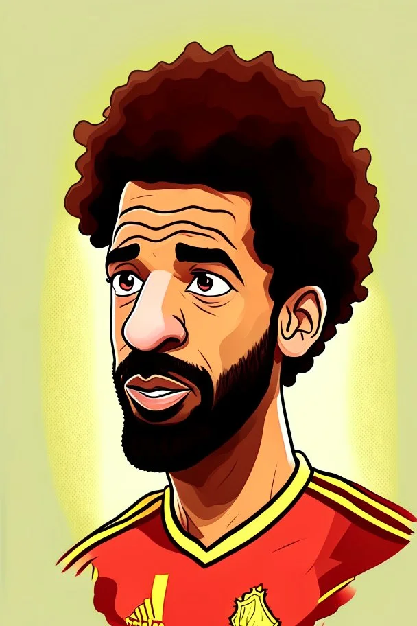 Mohamed Salah Egyptian soccer player ,cartoon 2d