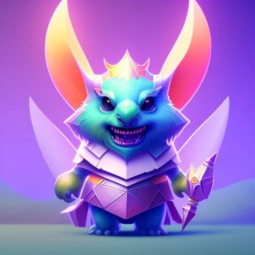 clean art of a cute fantasy creature made of segments of stone, soft lighting, soft pastel gradients, high definition