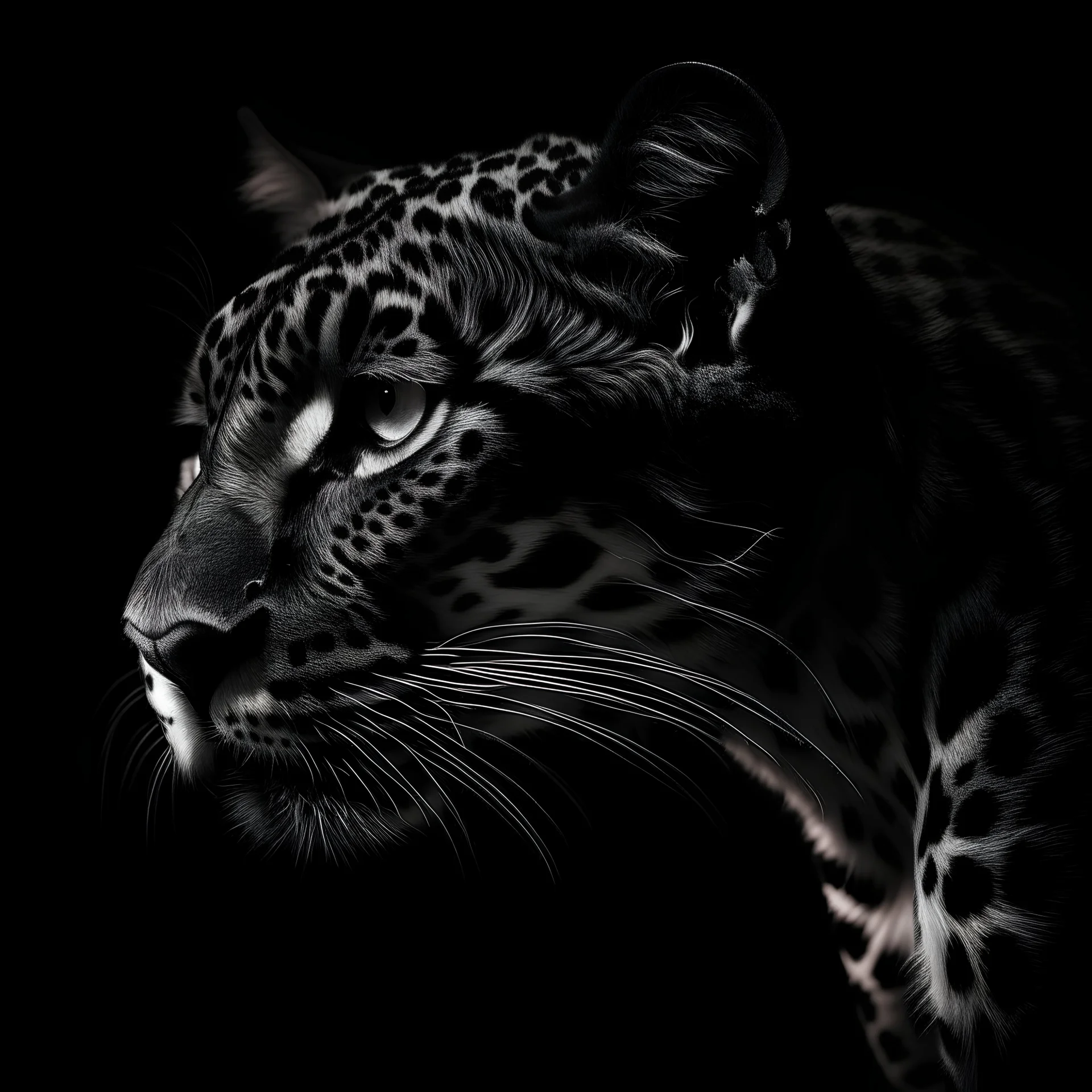 black and white photos with a black background with animals